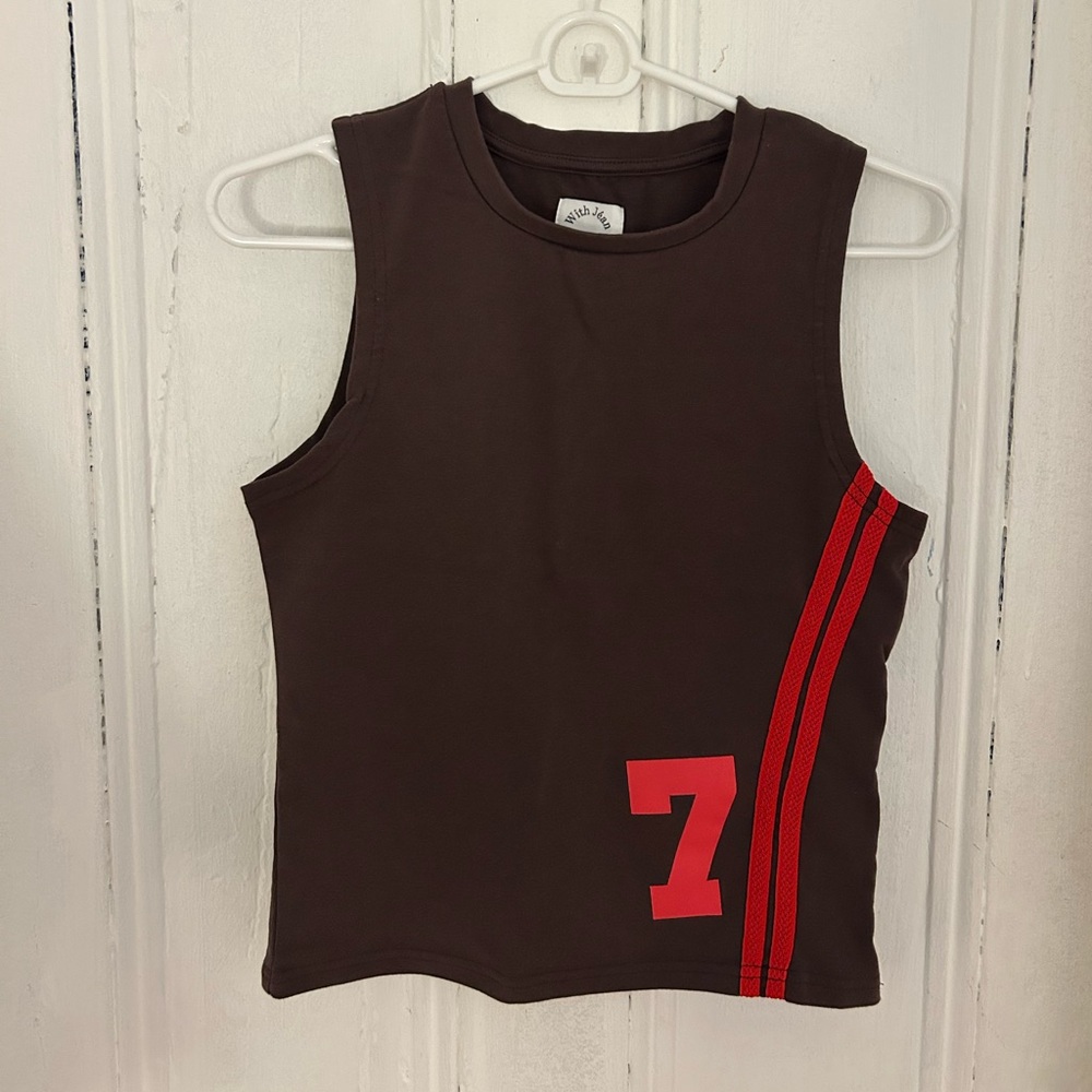 With Jean Straight Sevens Brown Tank